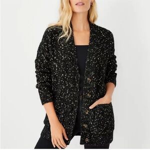 Ann Taylor black and gold cardigan